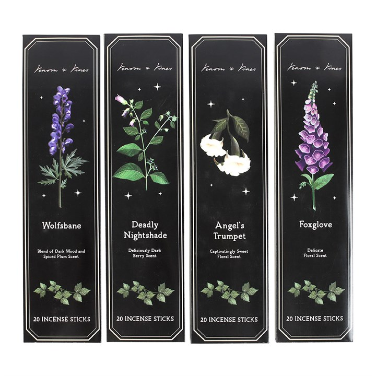 Set of 4 Poisonous Plants Incense Stick Packs
