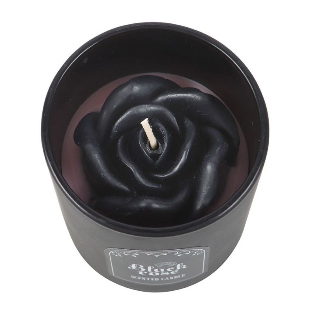 Black Rose Candle with 3D Roses